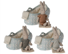 Maileg konijn, Micro Rabbit in reiswieg, Rabbit in carry cot, Micro, 14 cm