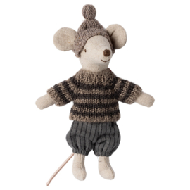 Maileg Grote broer muis met Ski's - Winter mouse with ski set, Big brother II