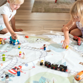 Play & Go Speelkleed / opbergzak Fairytale Trainmap, Dubbelzijdig