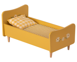 Maileg houten bed, Wooden Bed Mini - Geel, 26 cm