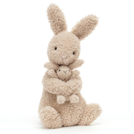 Jellycat Knuffel Konijn met jong, Huddles Bunny, 24cm