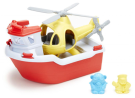 Green Toys Reddingsboot met helicopter Rescue Boat