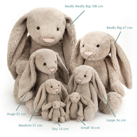 Jellycat Knuffel Konijn 108cm, Bashful Bunny Beige Really Really Big!