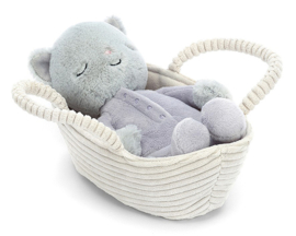 Jellycat Knuffel poes in wiegje, Rock-a-Bye Kitten, 19cm