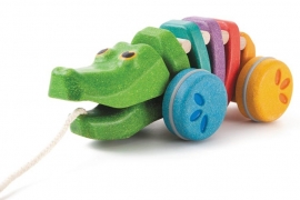 Plan Toys Trekdier Krokodil, Dancing Alligator Rainbow
