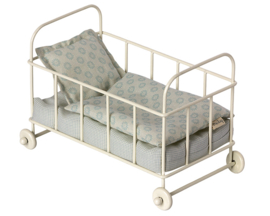 Maileg metalen babybed, metal baby cot Micro, Blue