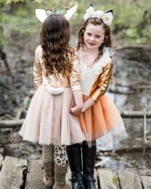 Jurk Vos met haarband, Woodland Fox Dress, 7-8 jaar