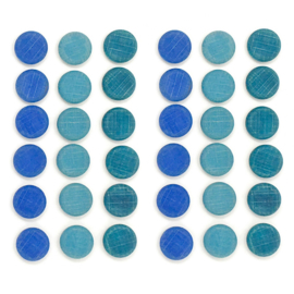 Grapat Mandala Munten Blauw, 36 stuks
