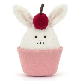 Jellycat Knuffel Cupcake, Dainty Dessert Bunny Cupcake, 14cm