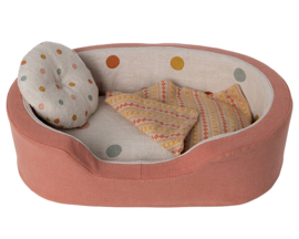 Maileg Knuffel Hondenmand, Dog basket - Coral