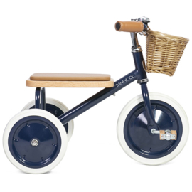 Banwood Trike Driewieler - Navy blauw - met duwstang en mandje