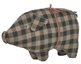 Maileg Varken, Pig, Small - Green Check