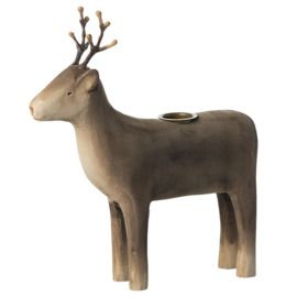 Maileg houten Kandelaar Rendier, Reindeer candle holder, Large, 21cm