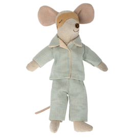 Maileg Pyjama met slaapmasker - geruit - vader muis