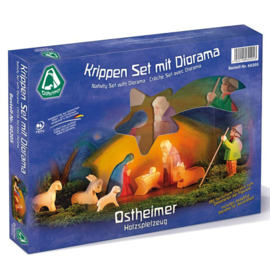 Ostheimer Houten Kerststal 11-delig met diorama