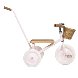 Banwood Trike Driewieler - Roze - met duwstang en mandje