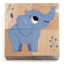 Djeco Houten Blokpuzzel, Wild & Co