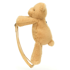 Jellycat Rugzak Beer, Smudge Bear Backpack, 43 cm