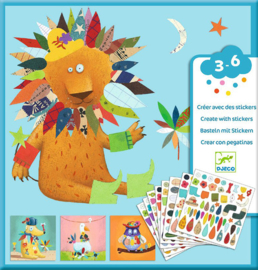 Djeco Dieren Creëren met stickers, 3+