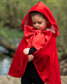 Roodkapje Cape met strik, Woodland Red Riding Hood Cape, 4-6 jaar