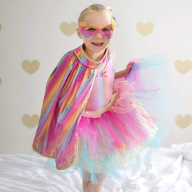 Superheldin Setje, Super-Duper Tutu, Cape en Masker, Pink/Gold, 4-6 jaar