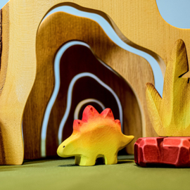 Bumbu Toys Houten Stegosaurus met jong