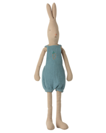 Maileg Rabbit Size 3 in tuinbroek Blauw, 49 cm