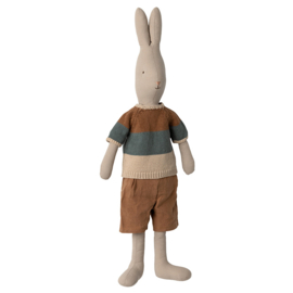 Maileg Rabbit Size 4, Classic - Knitted shirt and shorts, 59 cm