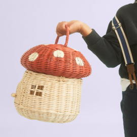 Olli Ella Paddenstoel huisje/tasje, Mushroom Basket, Red