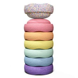 Stapelstein rainbow Pastel set 7-delig met confetti steen