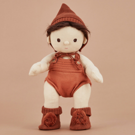 Olli Ella Muts en Slofjes voor Dinkum Doll - Knit Set Umber