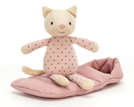 Jellycat Knuffel Poes in slaapzak, Snuggler Cat