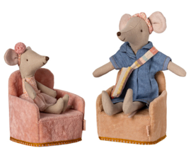 Maileg Stoel voor muizen, Folding chair Mouse, Poederroze