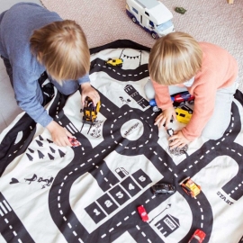 Play & Go Speelkleed / opbergzak, dubbelzijdig, Roadmap-Thunderbolt