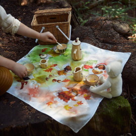 Sarah's Silks Speelzijde Doek, Illustrated Forest Fairy, 53 x 53 cm