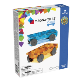 Magna-Tiles Magnetische tegels uitbreidingsset auto's 2 stuks, Blauw-Oranje