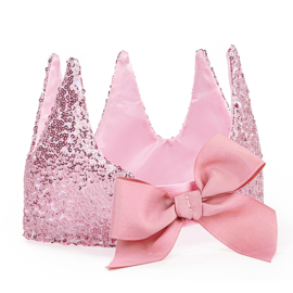 Prinsessen Kroon met pailletten Roze, Precious Pink Sequins Crown