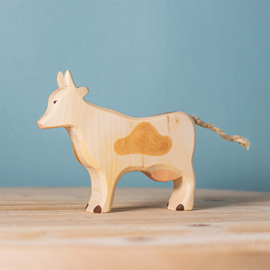 Bumbu Toys Houten Koe, bruin wit