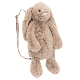Jellycat Rugzak Konijn, Bashful Beige Bunny Backpack, 43 cm