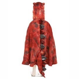 Dinosaurus Cape Grandasaurus T-Rex Cape met klauwen, Rood, 4-6 jaar