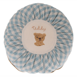 Maileg Kussen, Cushion Round Teddy Checked, diameter 26cm