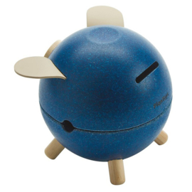 Plan Toys Spaarvarken, Piggy Bank, Blauw