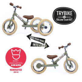 Trybike Steel 2-in-1 loopfiets vintage groen