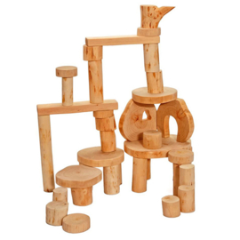 Magic Wood Eco Blocks, Blokkenset 36-delig zonder boomschors