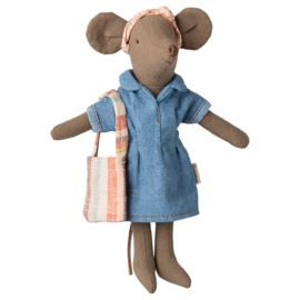 Maileg Kledingset - moeder muis - Denim Dress and bag