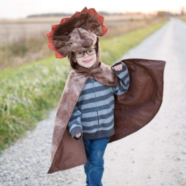 Great Pretenders Dino Cape Triceratops Hooded Cape Bruin, 4-5 jaar