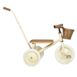 Banwood Trike Driewieler - Cream - met duwstang en mandje