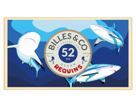 Billes & Co Knikkers in doosje, Requins Box / Haaien, 52 stuks