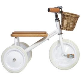 Banwood Trike Driewieler - wit - met duwstang en mandje