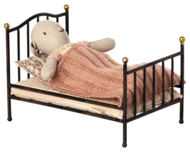 Maileg Metalen Poppenbed, Vintage Bed, Mouse, Micro, Antraciet